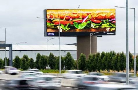 Billboard showing a Subway sandwich